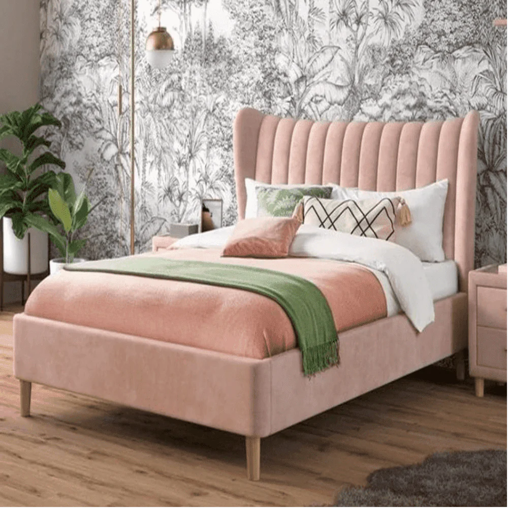 Knox Upholstered Without Storage Bed In Suede Price and Specification