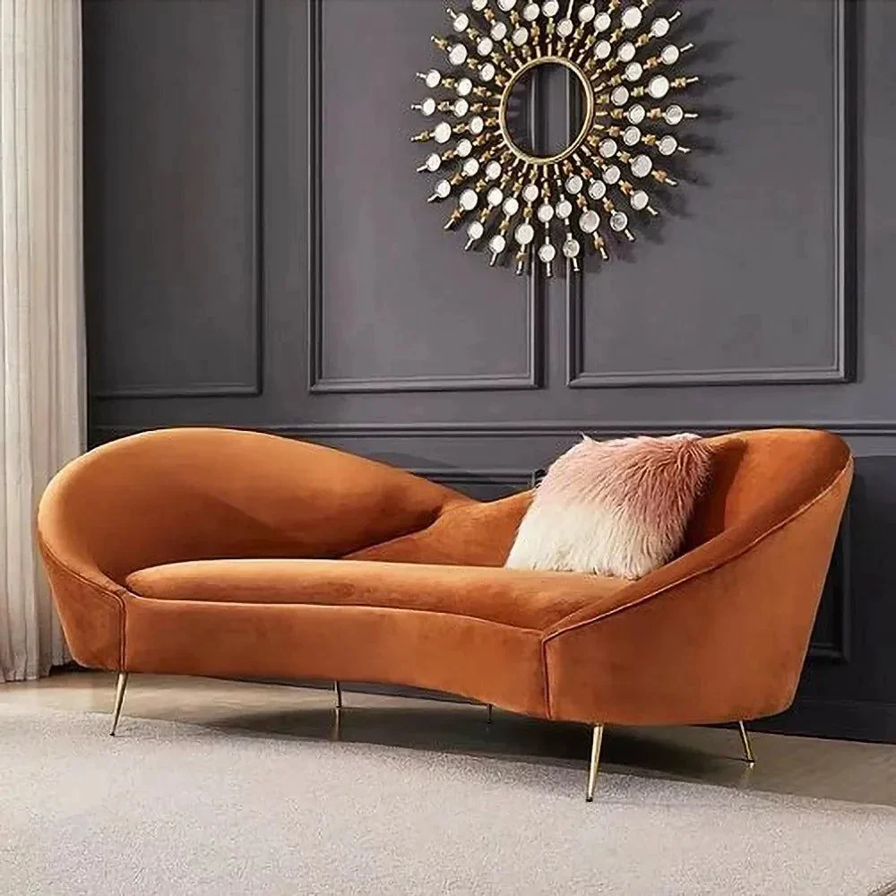 Hana Luxury Modern Velvet Upholstered Curved Sofa Price and Specification