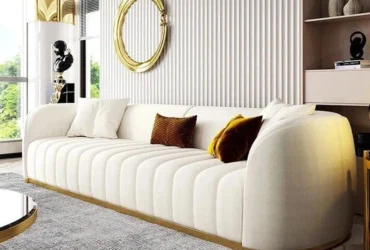 Western Luxury Modern Suede Sofa Set in Off White – Price and Specification