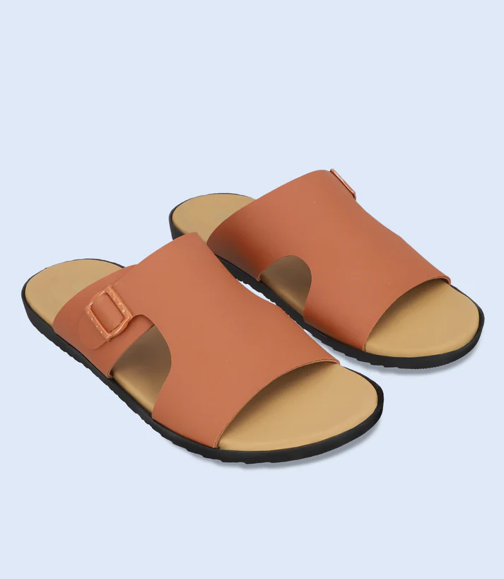 Introducing the BM5619 Tan Men Casual Slipper Comfort and Style Combined