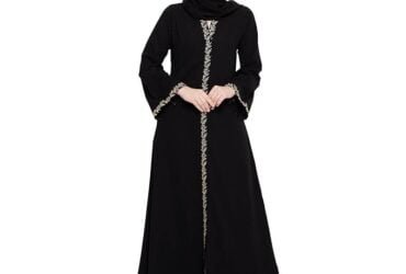 Nabia Women Black Solid Nida Matte Fabric Abaya Burqa Price and Specification