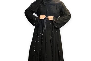 Hira Burqa Abaya Fashion MS Stone Black GeorgetteP rice, Specification, and Elegance