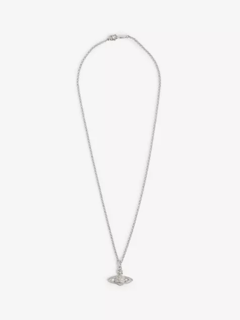 The Intricacies of the Bas Relief Orb Mini Silver-Tone Brass Necklace